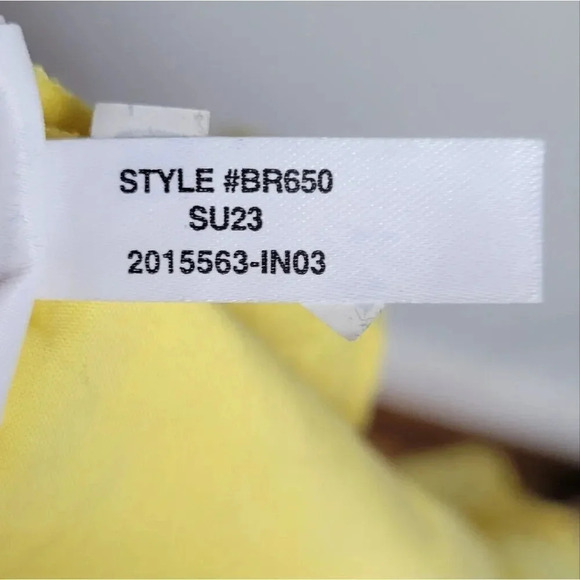 J. Crew, New, Yellow Cross Back Smocked Waist Peplum Eyelet Top, Size XL - Picture 14 of 15